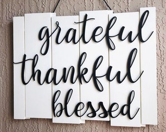 Get all Three! THANKFUL, GRATEFUL and BLESSED Metal Words | Gallery Wall Decor | Metal Wall Art | Home Decor | Thankful Grateful Blessed 1