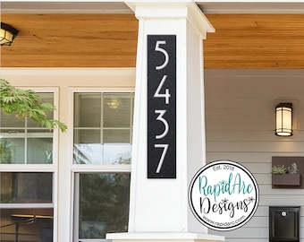 Mid Century Modern Vertical House Number Sign | Metal Retro Style Address Sign | Vertical House Numbers | MCM Vertical Address Number Sign