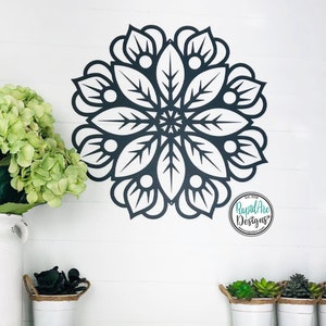 MANDALA FLOWER Metal Wall Art | Modern Metal Flower | Indoor Outdoor Decor | Unique Metal Wall Hanger | Mandala Flower Style 1