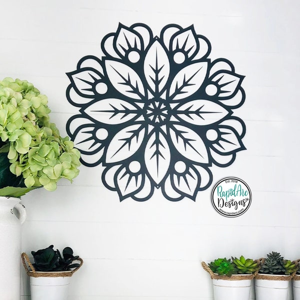 MANDALA FLOWER Metal Wall Art | Modern Metal Flower | Indoor Outdoor Decor | Unique Metal Wall Hanger | Mandala Flower Style 1