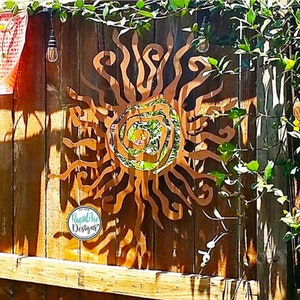 Hippie Fun Wacky Sun | THE ORIGINAL | Unique Metal Sun | Garden Wall | Outdoor Decor | Whimsical Spiral Sun | Patio Decor | Metal Art