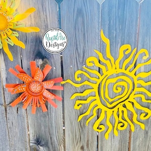 Hippie Fun Wacky Sun THE ORIGINAL Unique Metal Sun Garden Wall Outdoor Decor Whimsical Spiral Sun Patio Decor Metal Art image 8