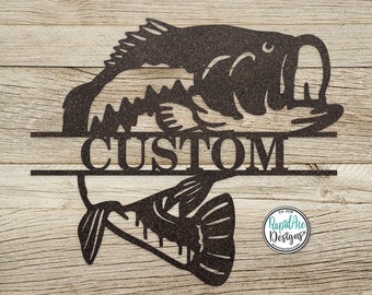 New Home Gift Sport Fish Metal Sign polished Steel HUGE 28 x 24 Bass Fishing New Home Gift Sport Fish Metal Sign polished Steel HUGE 28 x 24 Bass Fishing
