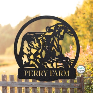 Goat Farm Outdoor Metal Sign | Goat Name Sign | Metal Wall Art | Farmhouse Decor | Custom Farm Sign | Barn Decor | Farm Themed Gift