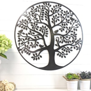 Tree of Life with BIRDS Metal Wall Hanging | Family Tree | Custom Metal Art | Indoor or Outdoor Decor | Tree of Life with BIRDS