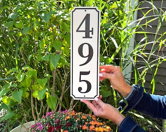 Vertical Modern Commercial HDPE Home Address Sign | Weather and Rust Proof | Salt Proof