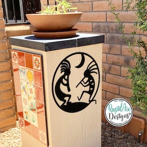 Round Kokopelli Metal Sign | Southwestern Decor | Dancing Kokopelli Wall Art | Outdoor Garden Patio Decoration | Housewarming Gift