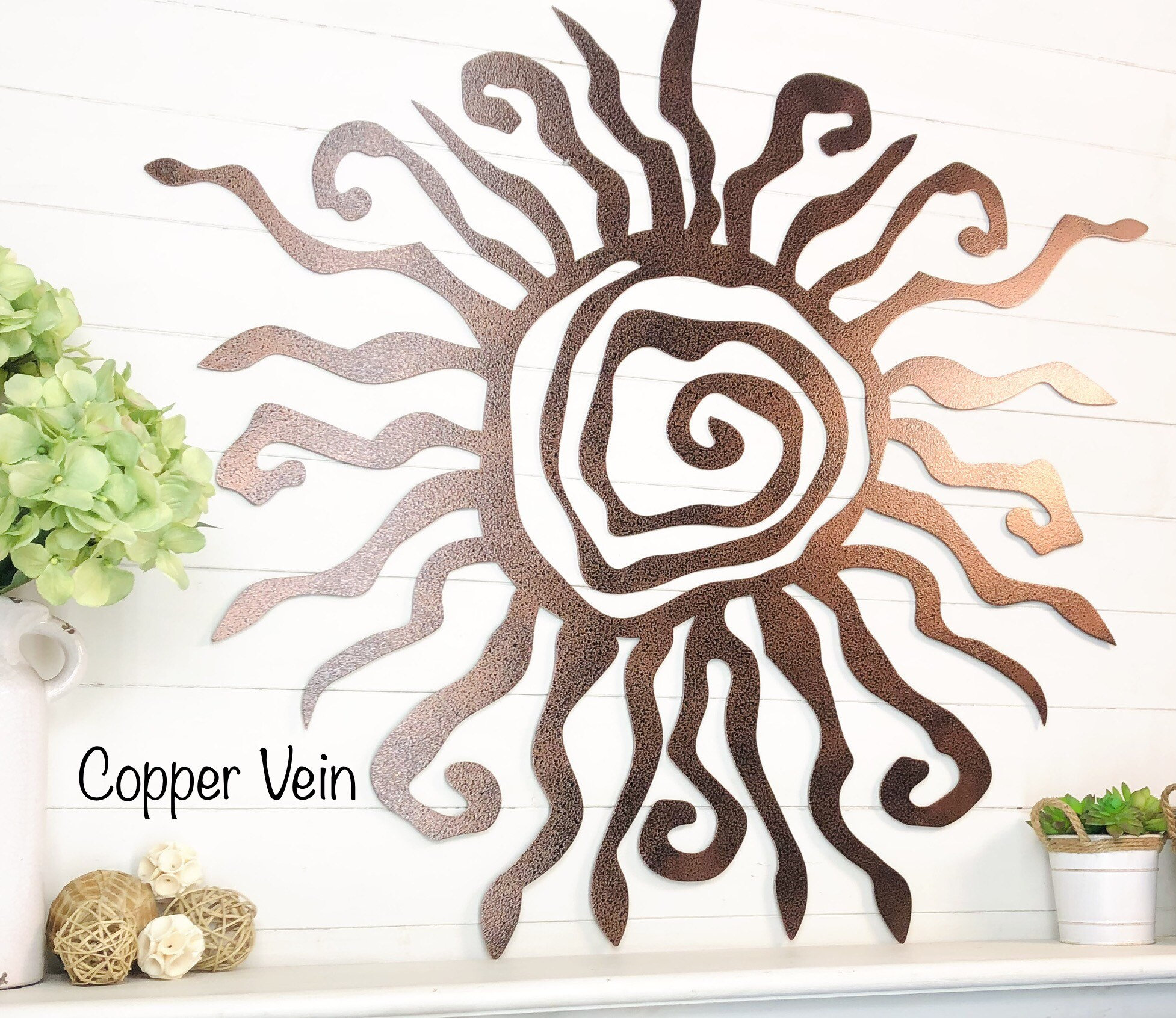 Hippie Fun Wacky Sun | THE ORIGINAL | Unique Metal Sun | Garden Decor | Outdoor Decor | Whimsical Spiral Sun | Patio Decor | Metal Wall Art