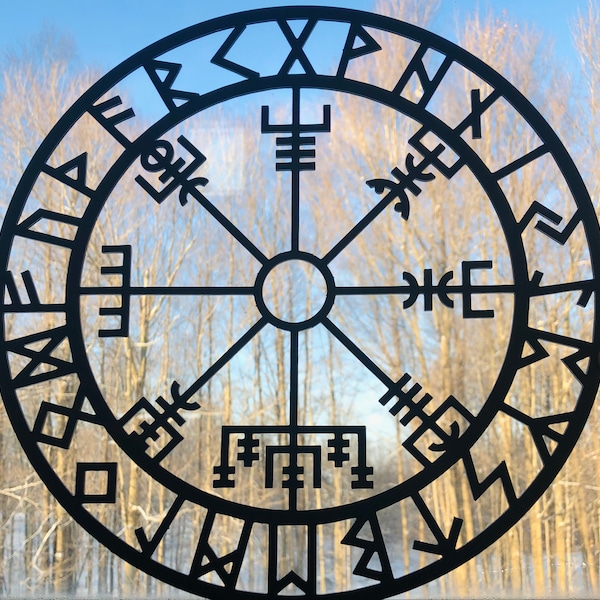VEGVISIR RUNE- Metal Icelandic Wall Art | Viking Compass | Norse Wayfinder | Nordic Compass | Wall Hanging | Custom Indoor Outdoor Metal Art