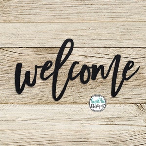 Welcome Metal Word | Script Font Welcome Sign | Home Decor | Metal Wall Art | Housewarming Gift | Welcome Word Sign