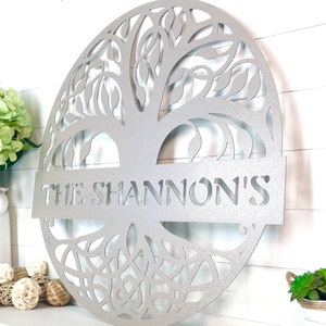Tree of Life CELTIC ROOTS Metal Name Sign | Personalized Wall Art | Outdoor Patio Garden Decor | Custom Tree Sign | Housewarming Gift