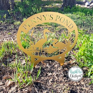 Heron Monogram Yard Sign | Custom Metal Address Sign