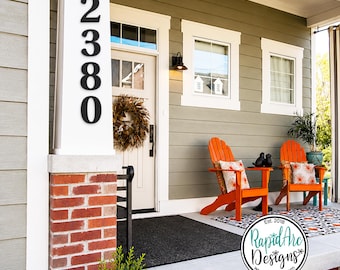 Large Modern Metal Address Numbers | Classic Modern Font, Powder Coated Steel