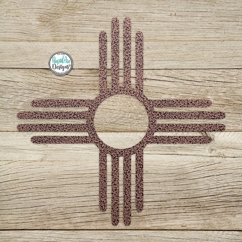 ZIA Sun Metal Wall Art Outdoor Patio Decor New Mexico Pueblo Zia Sun Metal Sun Home Decor Gift of Sun COPPER VEIN