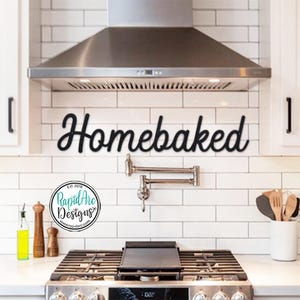 Homebaked Metal Word Wall Decor | Homebaked Metal Art | Kitchen Wall Decor | Farmhouse Sign | Backsplash Decoration | Baking Themed Gift