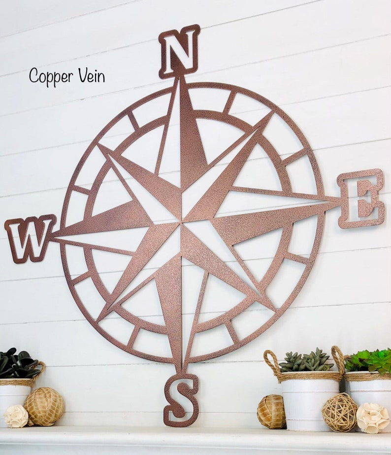 COMPASS Rose Metal Wall Art Nautical Compass Nautical Wall Etsy