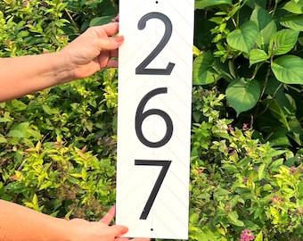 Vertical Modern Commercial HDPE Home Address Sign | Weather and Rust Proof | Salt Proof