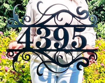Custom Metal House Numbers Sign | Laser Cut Address Decor