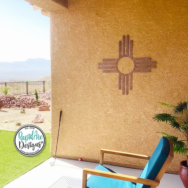 ZIA Sun Metal Wall Art | Outdoor Patio Decor | New Mexico Pueblo Zia Sun | Metal Sun | Home Decor | Gift of Sun
