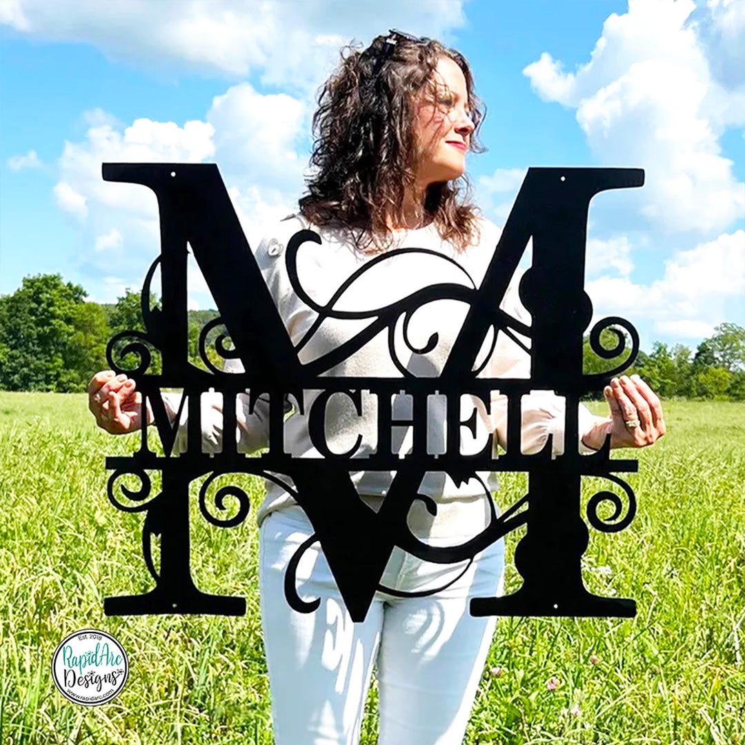 Personalized Metal Last Name Sign | Monogram Wall Decor - Etsy