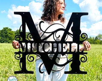Personalized Metal Last Name Sign | Monogram Wall Decor