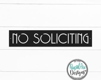 No Soliciting Metal Sign | MCM Font | Wall Mounted | Powder Coated Steel Property Signage