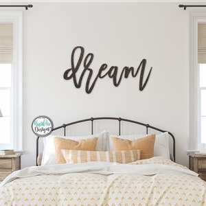 Dream Metal Word | Bedroom Decor | Dream Sign | Dream Metal Wall Hanging | Inspirational Sign | Dream