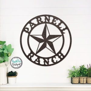 Personalizable LONE STAR Name Sign | Metal Texas Star Wall Sign | Customizable Sign | Western Decor | Front Door Sign | Metal Wall Art