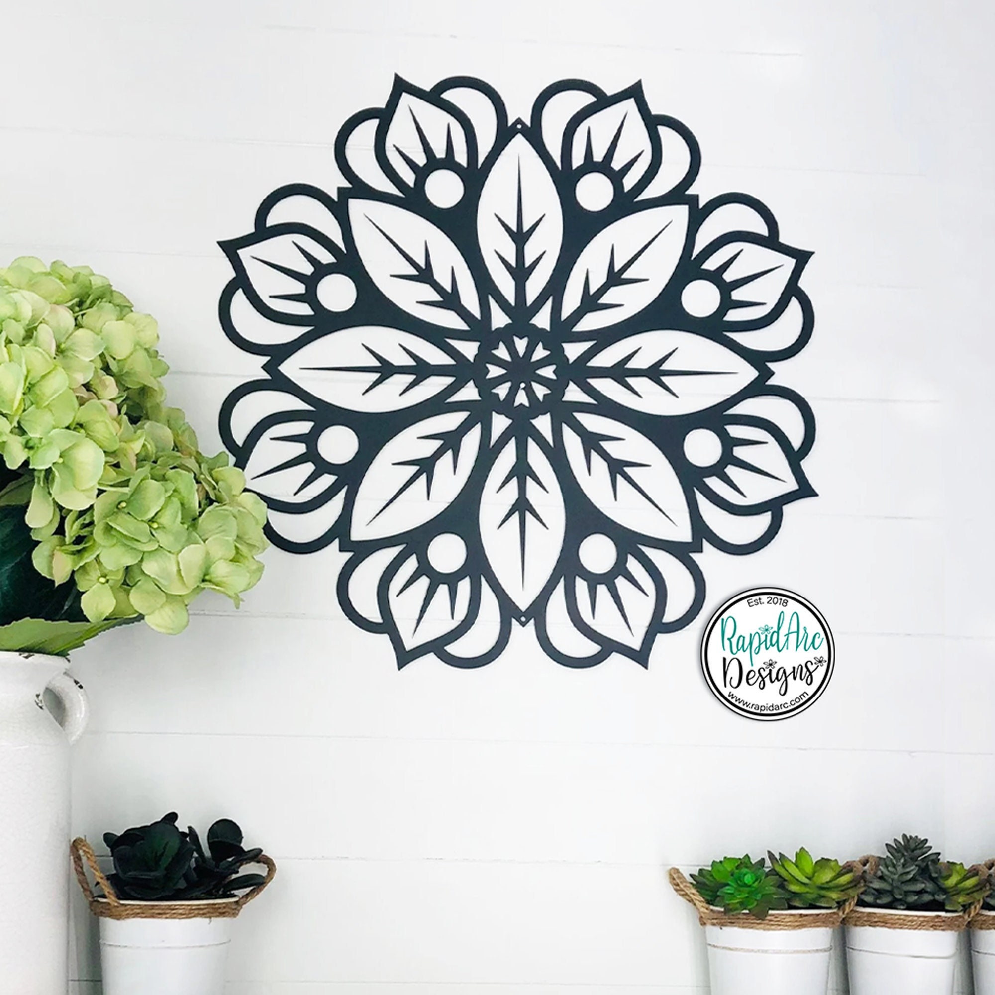 MANDALA FLOWER Metal Wall Art | Modern Metal Flower | Outdoor Decoration | Unique Wall Hanging | Housewarming Gift | Mandala Flower Style 1