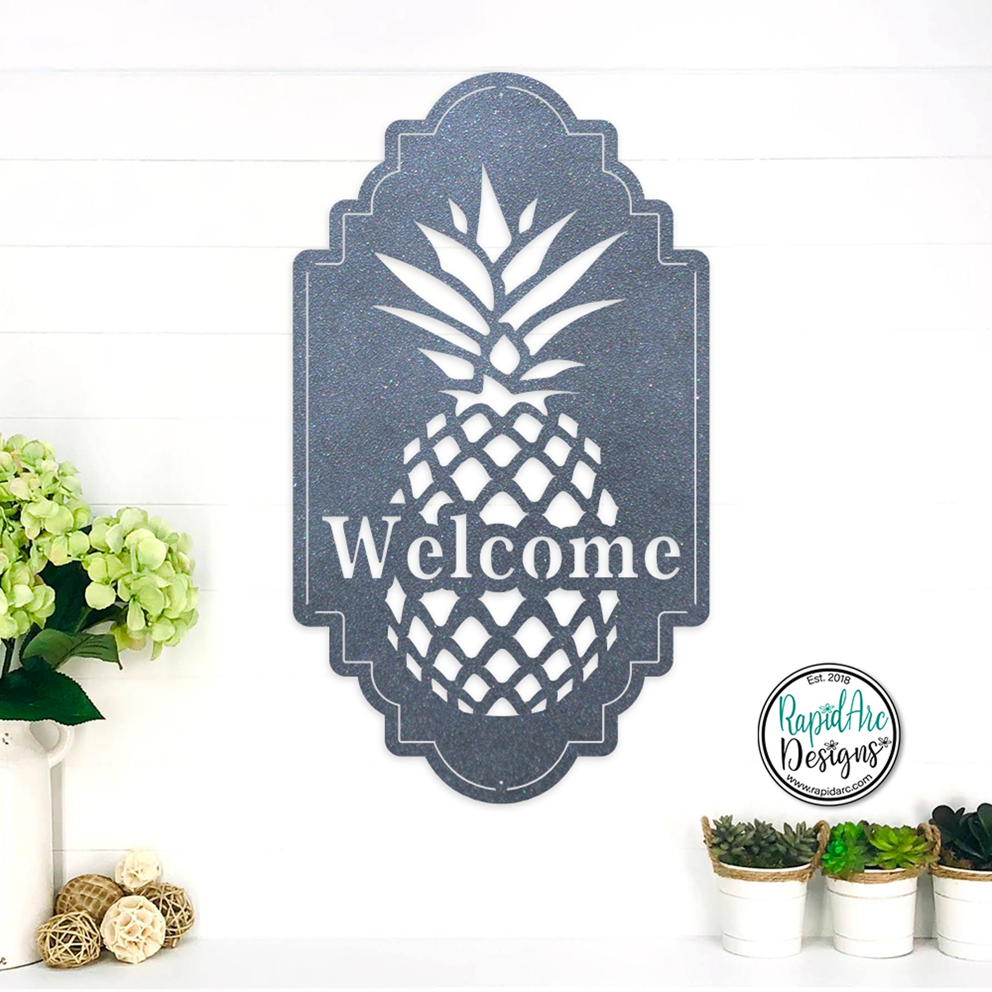 PINEAPPLE Welcome Sign | Patio Decor | Porch Sign | Outdoor Decor ...