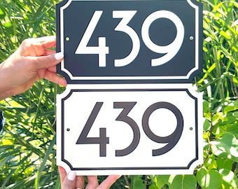 Scalloped Horizontal MCM Mid Century & Modern House Numbers | Address Sign | Horizontal Address Plaque | Weather and Rust Proof | HDPE