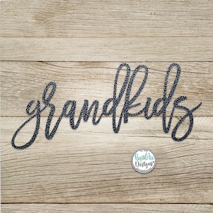 Grandkids Metal Word | Grandkids Sign | Family Room Wall Hanging | Metal Word Art | Cursive Word Sign | Gift for Grandparents