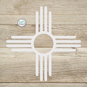 ZIA Sun Metal Wall Art Outdoor Patio Decor New Mexico Pueblo Zia Sun Metal Sun Home Decor Gift of Sun BRIGHT WHITE