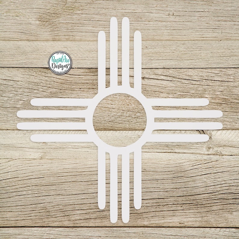 ZIA Sun Metal Wall Art Outdoor Patio Decor New Mexico Pueblo Zia Sun Metal Sun Home Decor Gift of Sun BRIGHT WHITE