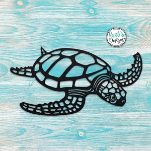 Metal SEA TURTLE Wall Art | Indoor or Outdoor Decor | Sea Turtle Wall Art | Coastal Beach House | Ocean Decor | Metal Wall Decor