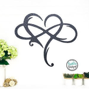 Infinity HEART Metal Wall Sign | Infinity Symbol with Heart Intertwined | Forever Love | Home Decor | Engagement Wedding Gift