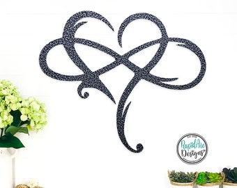 Infinity HEART Metal Wall Sign | Infinity Symbol with Heart Intertwined | Forever Love | Home Decor | Engagement Wedding Gift