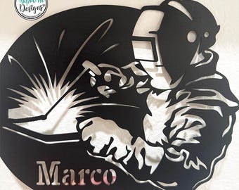 Customized Metal Welding Name Sign | Sign For Welder | Welder Sign | Steel Sign | Custom Wall Decor | Personalized Gift | Stick Welder Sign