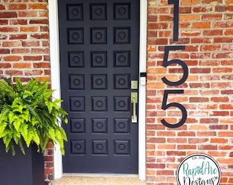 Modern Metal House Numbers | Modern Deco Font, Powder Coated