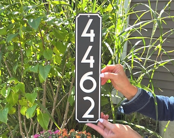 Mailbox Address Sign | Mid Century & Modern House Numbers | Address Sign | Vertical Address Plaque | Weather and Rust Proof