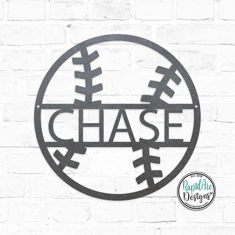 Simple Metal Baseball Sign Personalized Baseball Name Sign | Metal Sports Wall Decor - Etsy
