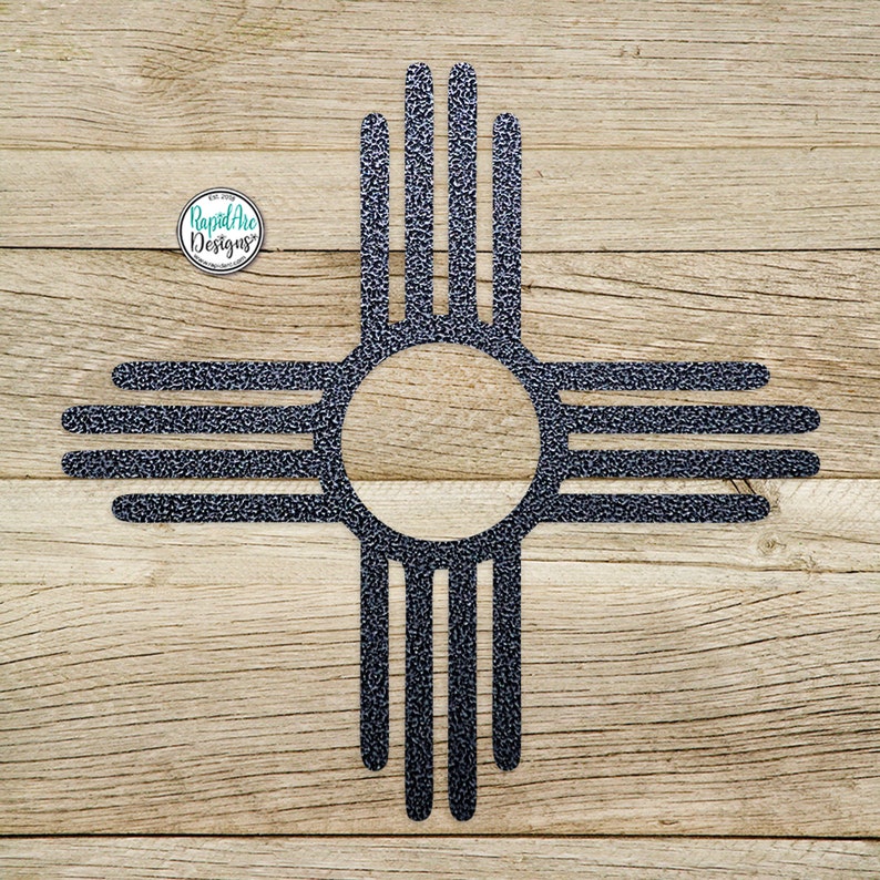 ZIA Sun Metal Wall Art Outdoor Patio Decor New Mexico Pueblo Zia Sun Metal Sun Home Decor Gift of Sun BLACK IRON VEIN