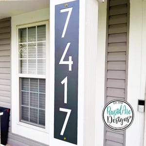 Mid Century Modern Vertical House Number Sign | Metal Retro Style Address Sign | Vertical House Numbers | MCM Vertical Address Number Sign