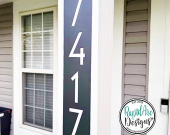 Mid Century Modern Vertical House Number Sign | Metal Retro Style Address Sign | Vertical House Numbers | MCM Vertical Address Number Sign