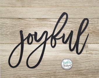 Joyful Metal Word | Joyful Sign | Home Wall Decor | Modern Script Font Word Art | Metal Wall Art | Joyful Word Sign