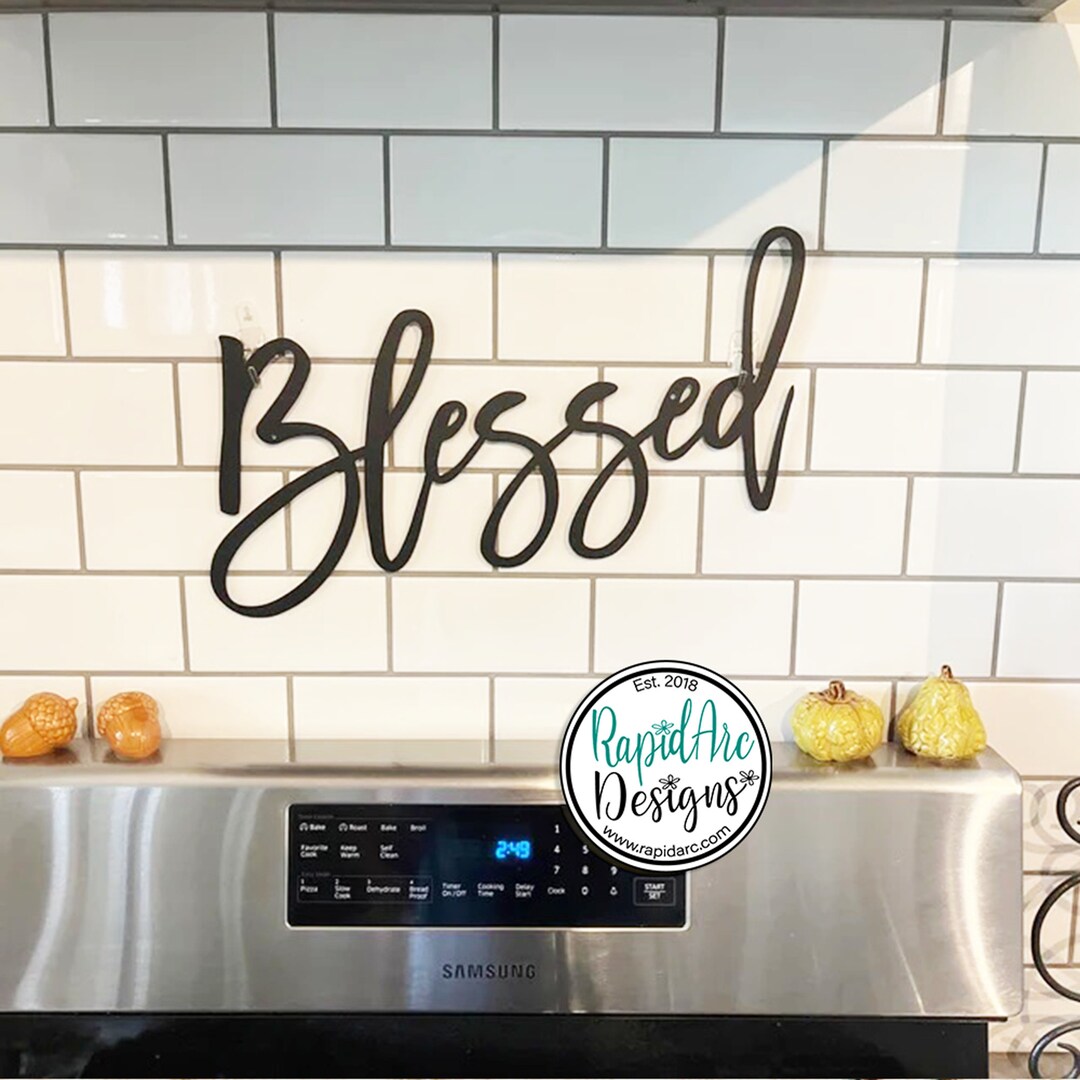 Blessed Metal Word | Script Font Blessed Sign | Home Decor | Blessed ...