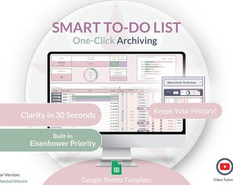 Enchanted Unicorn To-Do List: Google Sheets Planner (Digital Download)