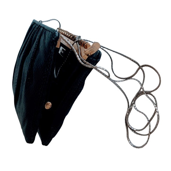 Judith Lieber Black Snakeskin Shoulder Bag with M… - image 7