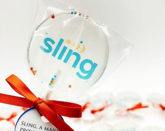 Logo lollipops - Company Gifts - Corporate Gifts -  Branding Gifts  - Promo Gifts - Business Giveaway  ( set includes 6 lollipops)