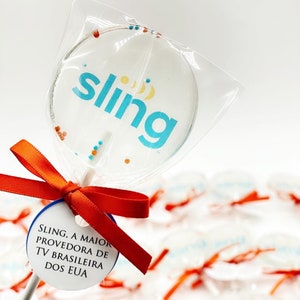 Logo lollipops - Company Gifts - Corporate Gifts -  Branding Gifts  - Promo Gifts - Business Giveaway  ( set includes 6 lollipops)